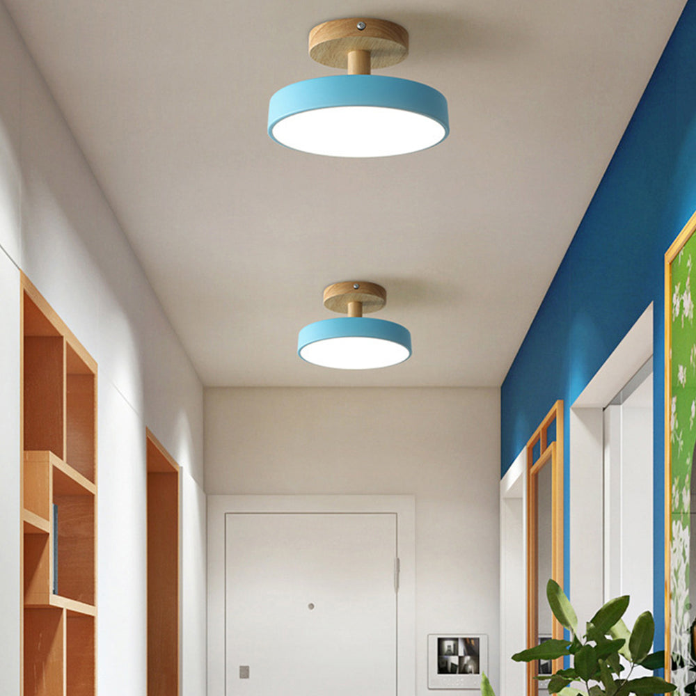 Pedol plafondlamp LED 12W hout groen plafondlamp slaapkamer hal Scandinavisch design moderne verlichting kleine ruimtes | Sansoti