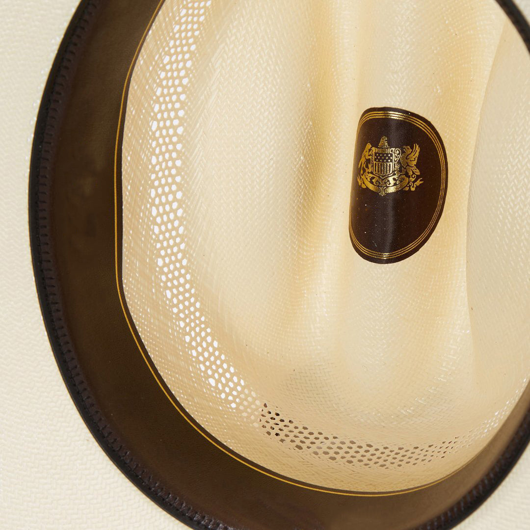 Straw Cowboy Hat with Leather Band and Metallic Accents – Adjustable 58-60 cm | Sansoti