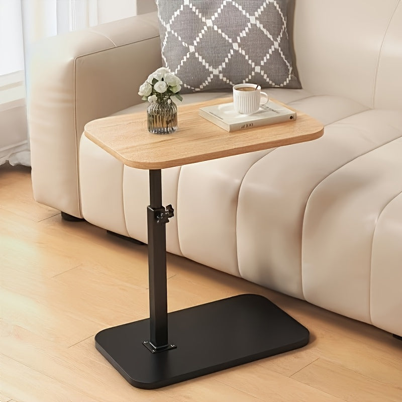 Table d’appoint réglable en bois et métal, noir, blanc, marron, beige, pour ordinateur portable, table de chevet, salon, chambre, canapé | Sansoti