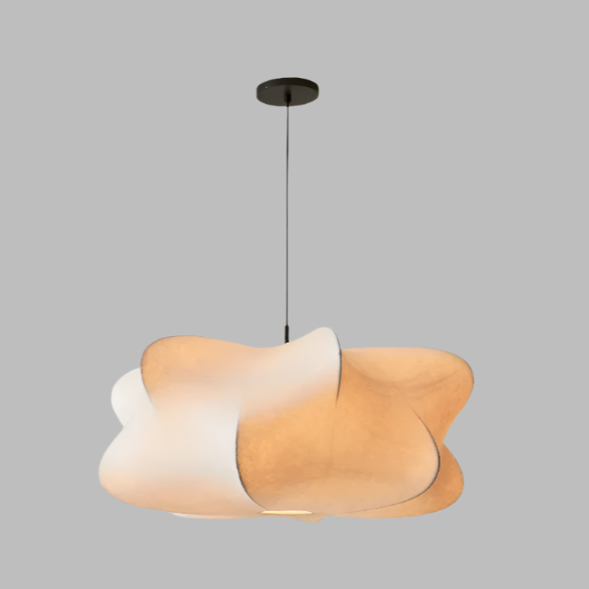 Wabi Sabi Seiden-Hängeleuchte mit sanftem Schein und japanischem minimalistischem Design für ruhige Interieurs | Restfield