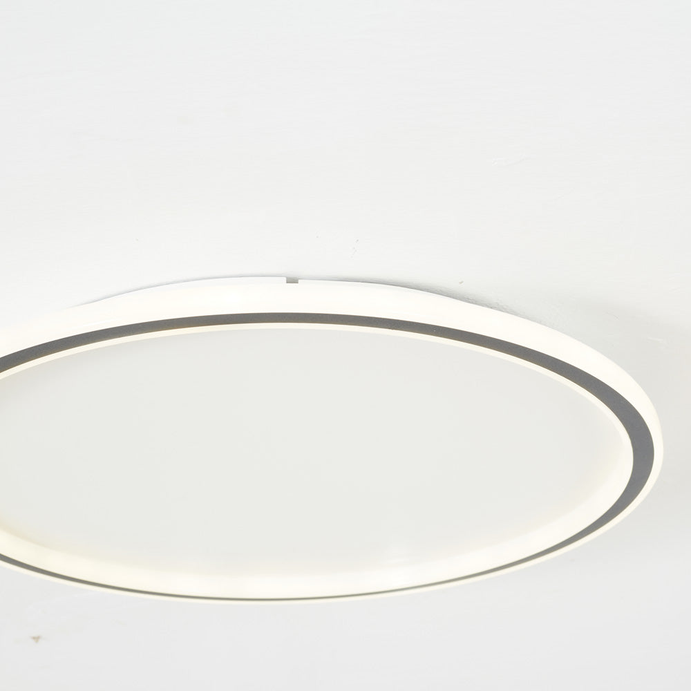 Moderne runde LED-Deckenleuchte aus weißem oder schwarzem Metall und Acryl, dimmbare Deckenbeleuchtung für Schlafzimmer und Wohnzimmer | Sansoti