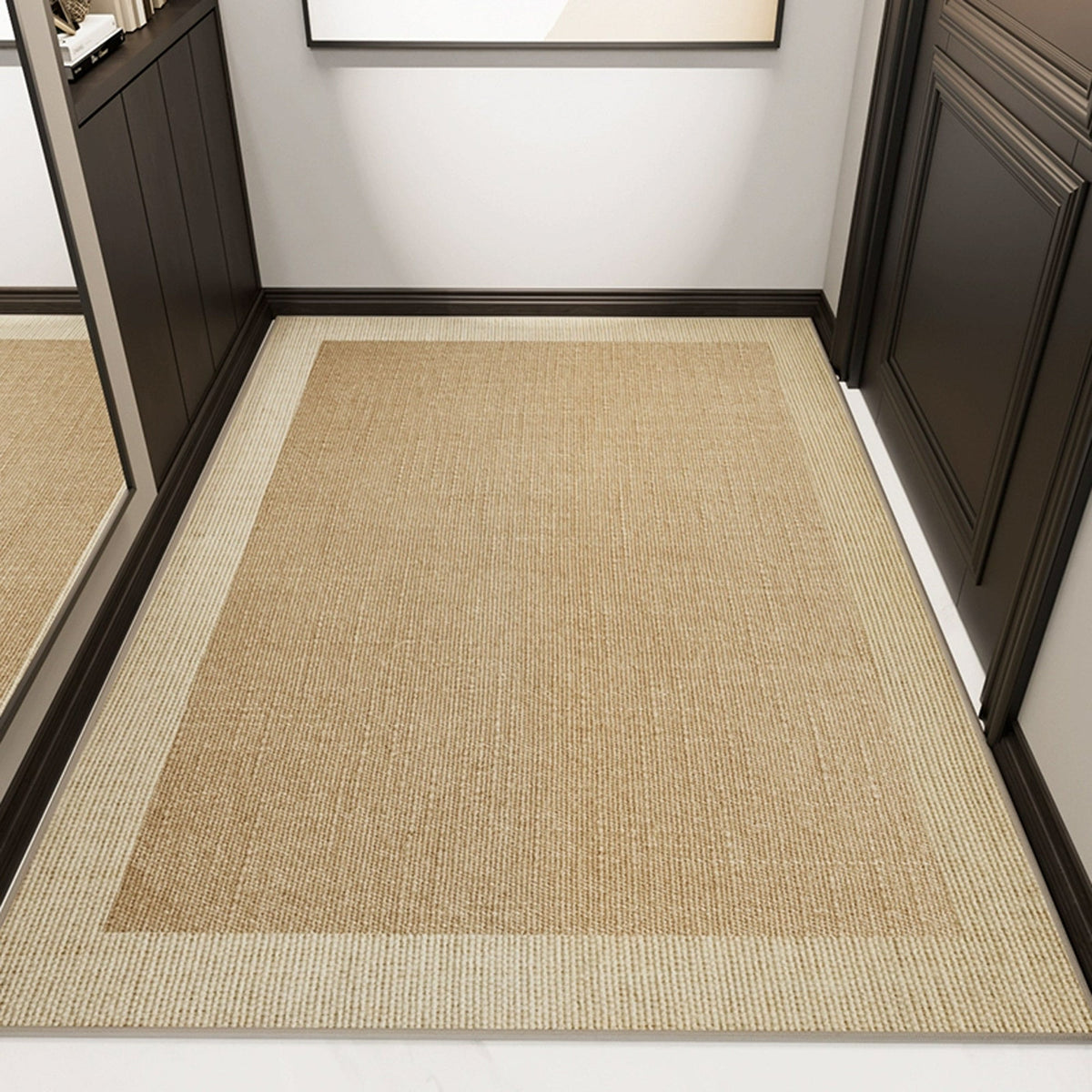 Jute Deurmat met Contrastrand – Natuurlijk & Antislip – Hal Entree Inkom – Binnen Buiten – Duurzaam Vloerkleed | Sansoti