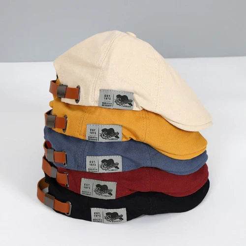 Adjustable Cotton Flat Cap for Men Lightweight Breathable Classic Casual Headwear Retro Style | Sansoti