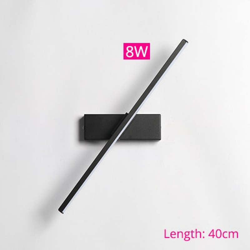 Modern LED Wall Light, Adjustable, Black and White, 30-50 cm, Accent Lighting for Hallway, Bedroom and Living Room | Sansoti