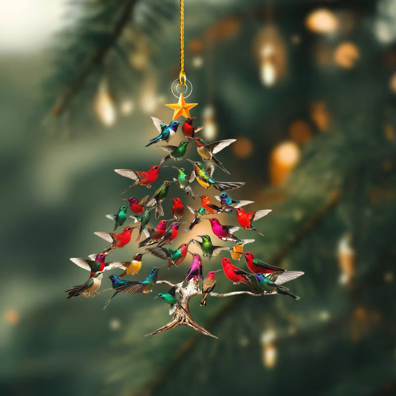 Ornement de Noël en verre cristallin en forme d’oiseau Réflexion de la lumière Décoration suspendue pour sapin de Noël et fenêtre Éclat coloré | Sansoti