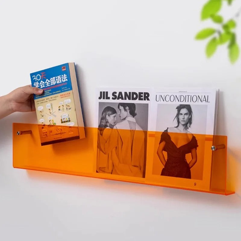 Wandregal PVC schwebender Zeitschriftenhalter 40cm 50cm 80cm Bücher Wohnzimmer Modern | Restfield
