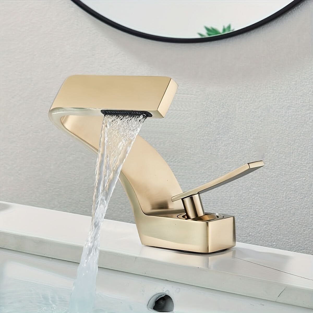 Robinet de salle de bains effet cascade en RVS304, mitigeur, chrome, or, noir, robinet de lavabo au design moderne, mélangeur de vasque | Sansoti