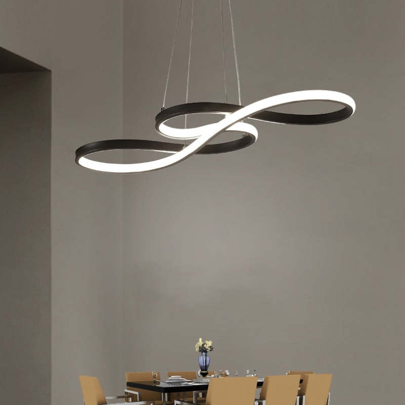 Musical Note Pendant Light Black Gold Design LED Adjustable Dining Room Living Room Modern Fixture Ambient Lighting Interior | Sansoti