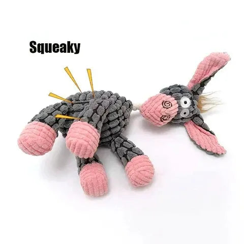 Jouet en peluche résistant aux morsures avec couineur pour chiens, lapins, ânes et girafes, réduction du stress pour animaux de compagnie | Sansoti