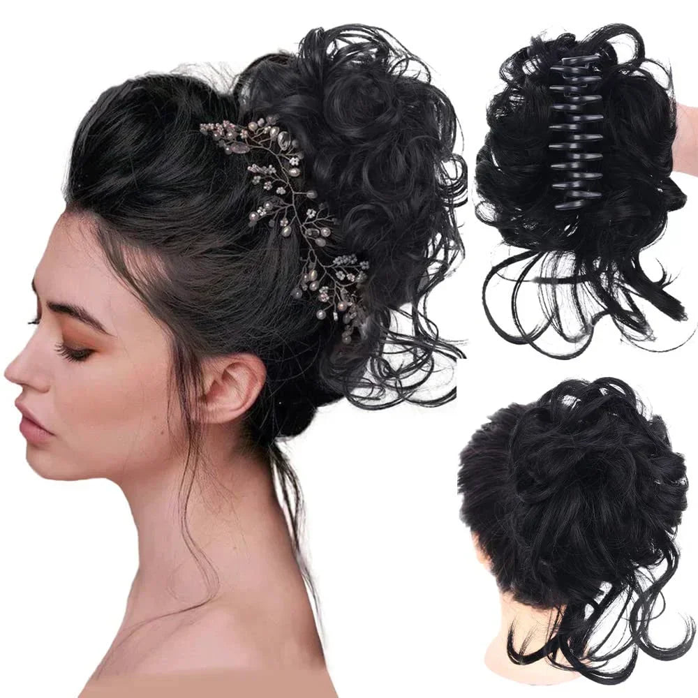Haarknot met Clip Krullend Volume Feestelijk Dagelijks Kapsel Bruiloft Party Haaraccessoire Natuurlijk | Sansoti