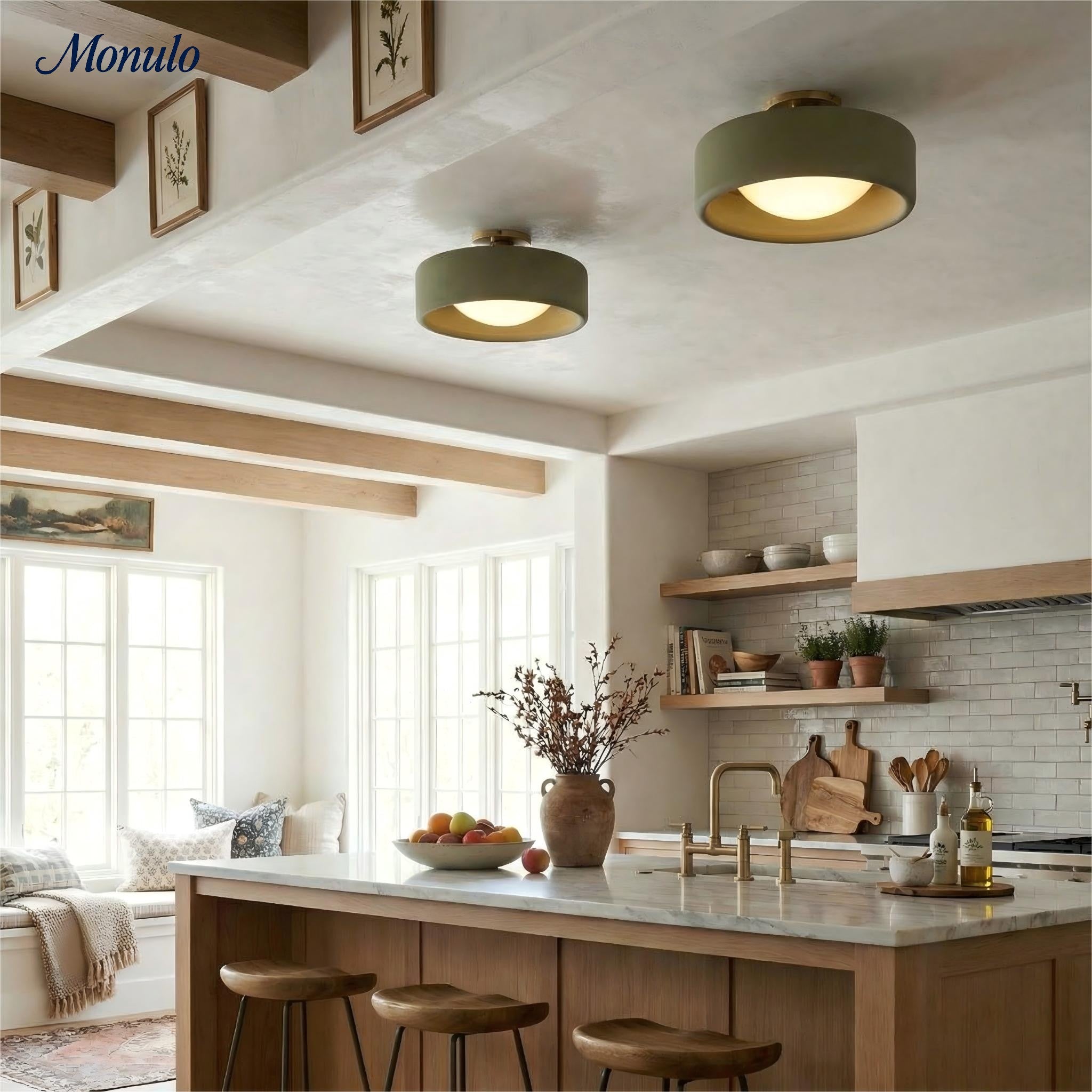 Porseleinen Plafondlamp met Strakke Montage – Moderne Lage Profiellamp Keramiek Opbouwverlichting | Sansoti