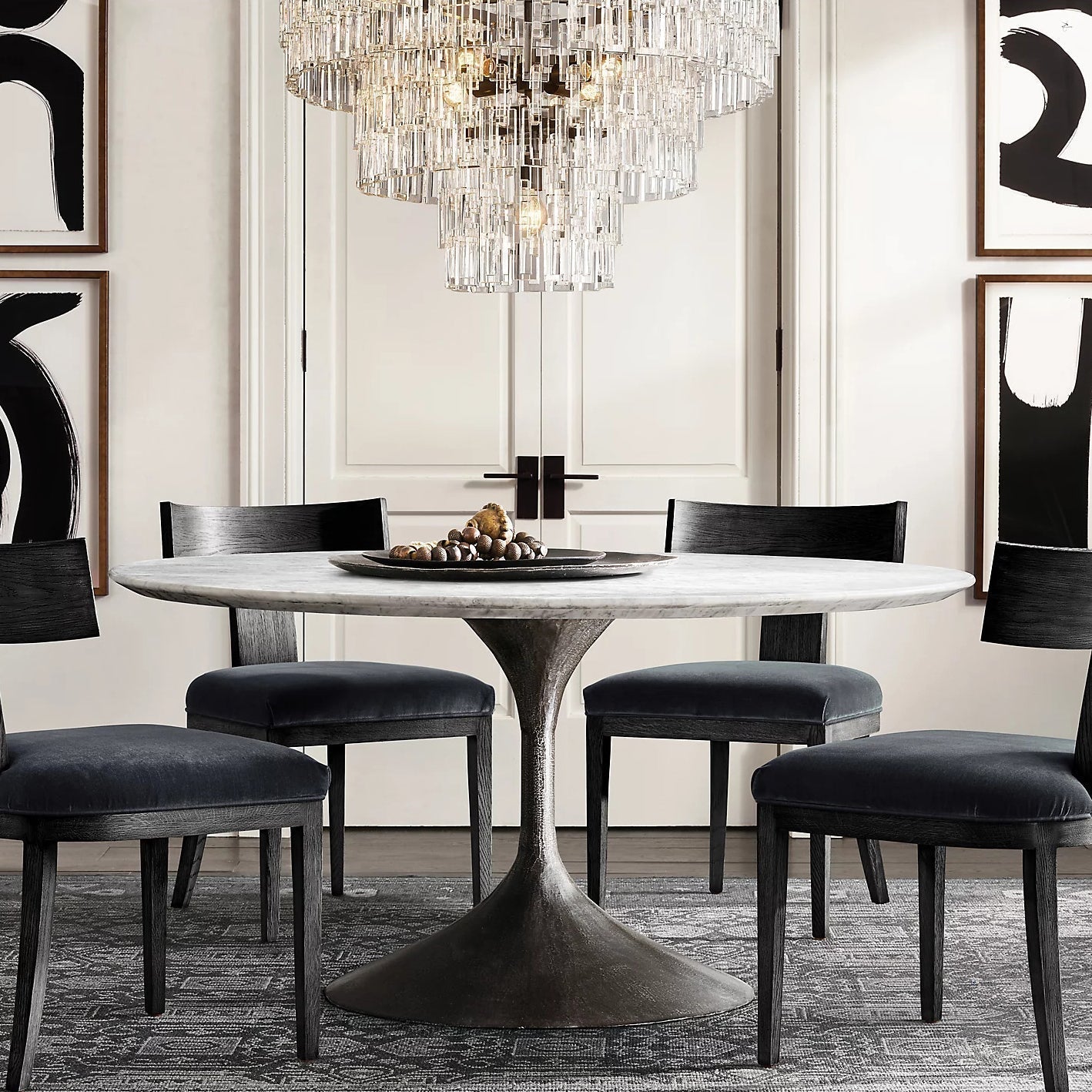 Kristallen Kroonluchter Meerdere Lagen Messing Glas Rond Plafond Verlichting Luxe Eetkamer Woonkamer Design | Sansoti