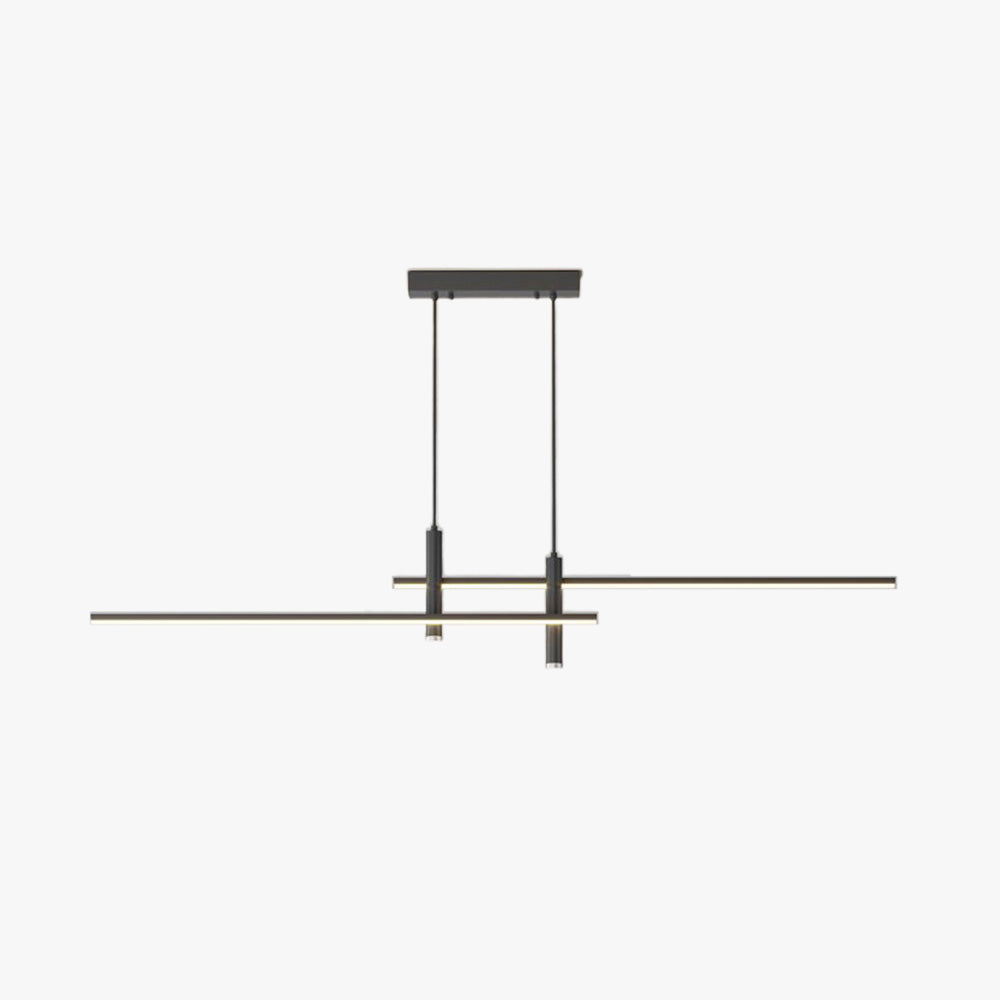 Linear Pendant Light Metal Adjustable Cord Dining Room Kitchen Island Spotlights Black Gold 90-120cm Modern Design | Sansoti
