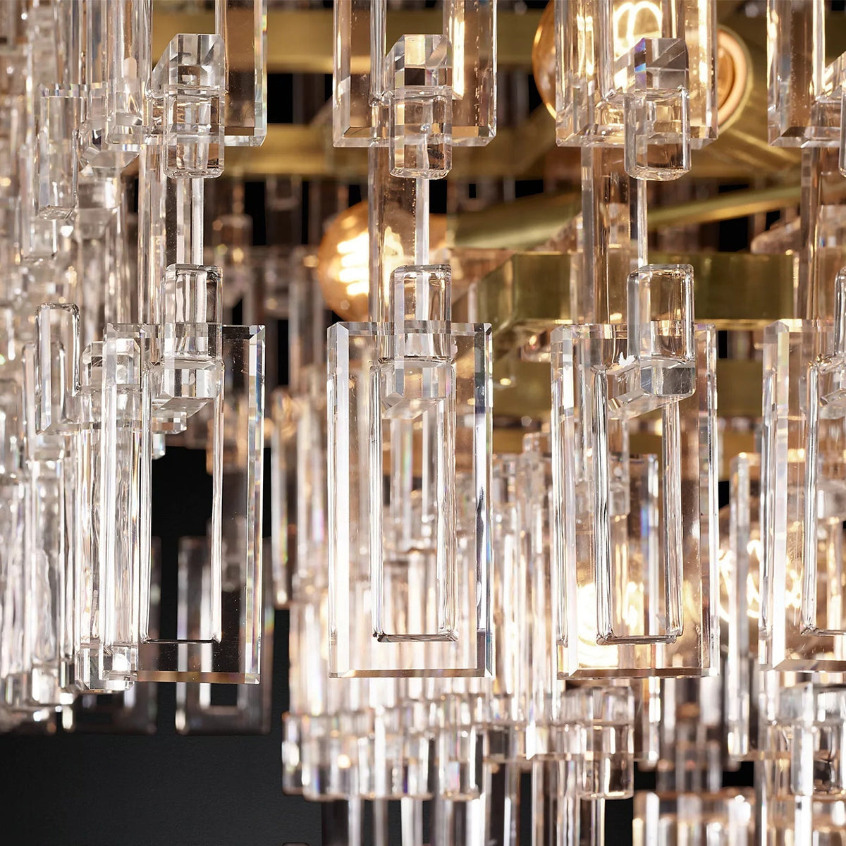 Kristallen Kroonluchter Meerdere Lagen Messing Glas Rond Plafond Verlichting Luxe Eetkamer Woonkamer Design | Sansoti