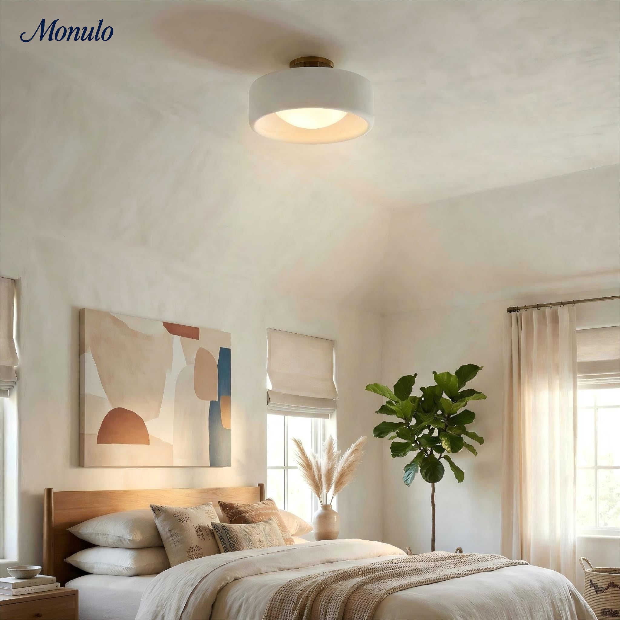 Porseleinen Plafondlamp met Strakke Montage – Moderne Lage Profiellamp Keramiek Opbouwverlichting | Sansoti