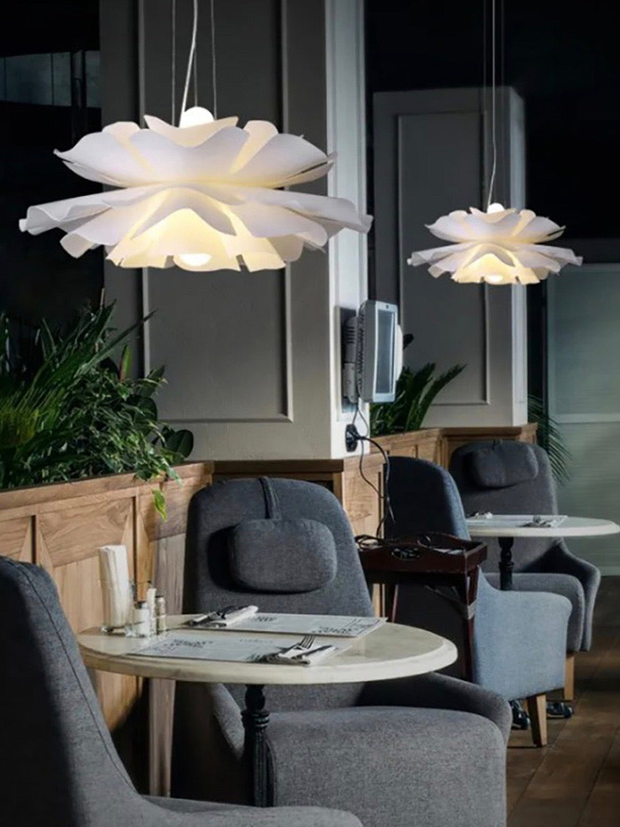 Handgemaakte Acryl Hanglamp Lotus Bloem Wit Scandinavisch Design | Sansoti
