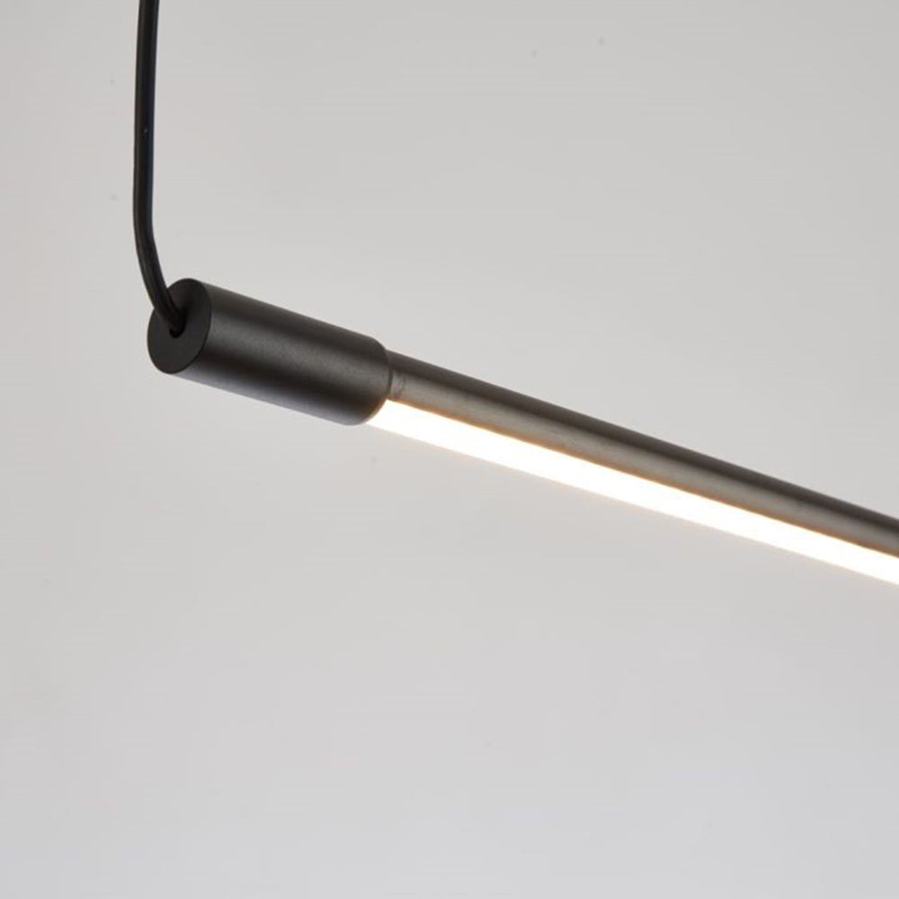 Linear Pendant Light Black Metal LED Dimmable Acrylic Dining Table Living Room Bedroom Ceiling Light | Sansoti