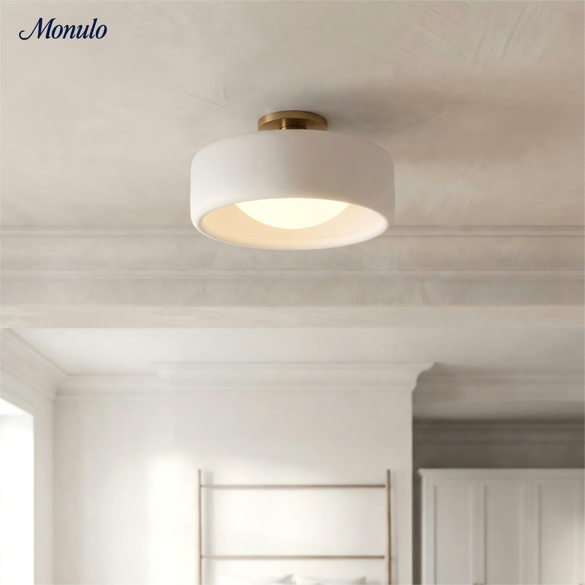 Porseleinen Plafondlamp met Strakke Montage – Moderne Lage Profiellamp Keramiek Opbouwverlichting | Sansoti