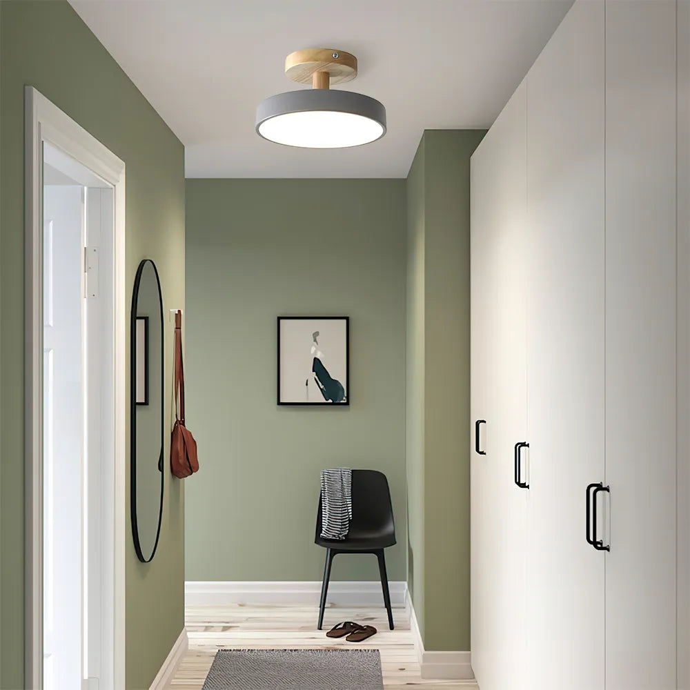 Pedol plafondlamp LED 12W hout groen plafondlamp slaapkamer hal Scandinavisch design moderne verlichting kleine ruimtes | Sansoti