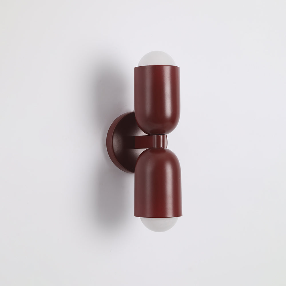 Moderne Metall-Wandleuchte LED Duo mit farbenfrohem pulverbeschichtetem Design für Schlafzimmer und stimmungsvolles Wohnzimmer | Sansoti