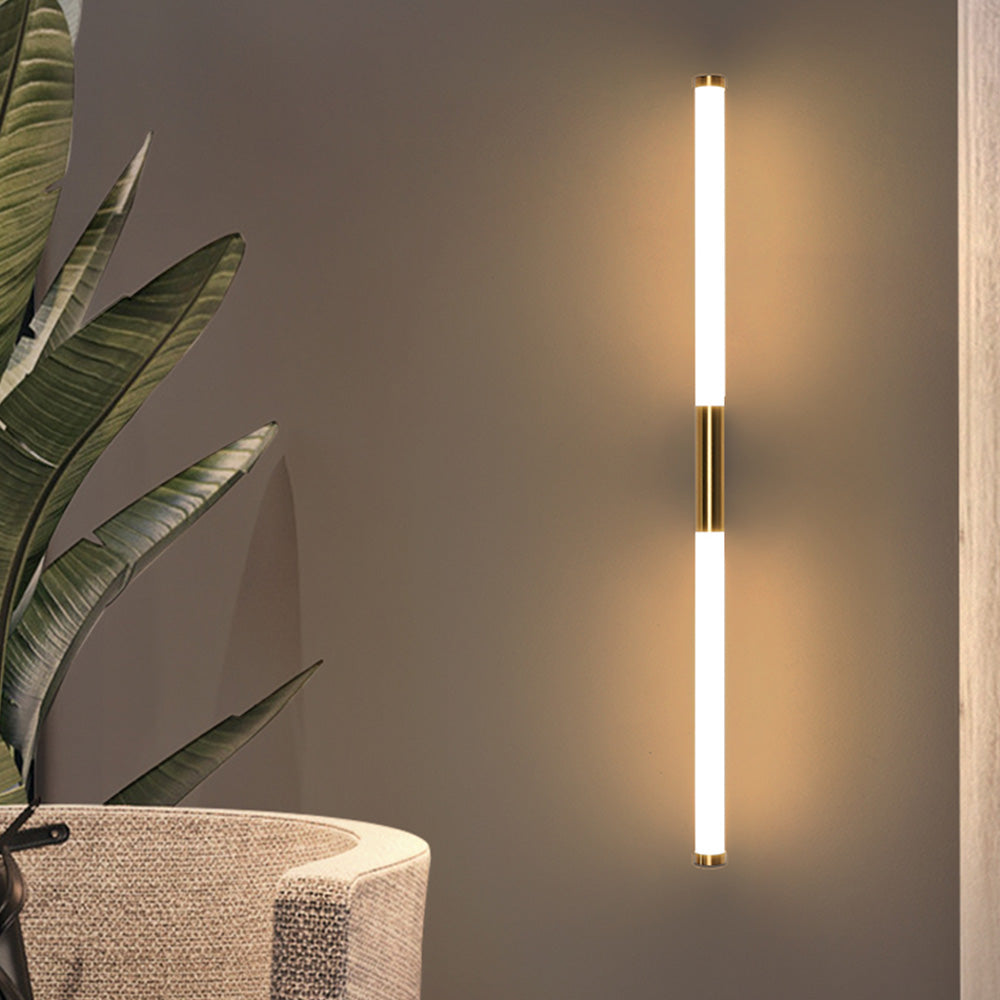 Modern Wall Light with Mirror Surface Copper-Colored White LED IP44 Waterproof Bedroom Bathroom Linear Design | Sansoti