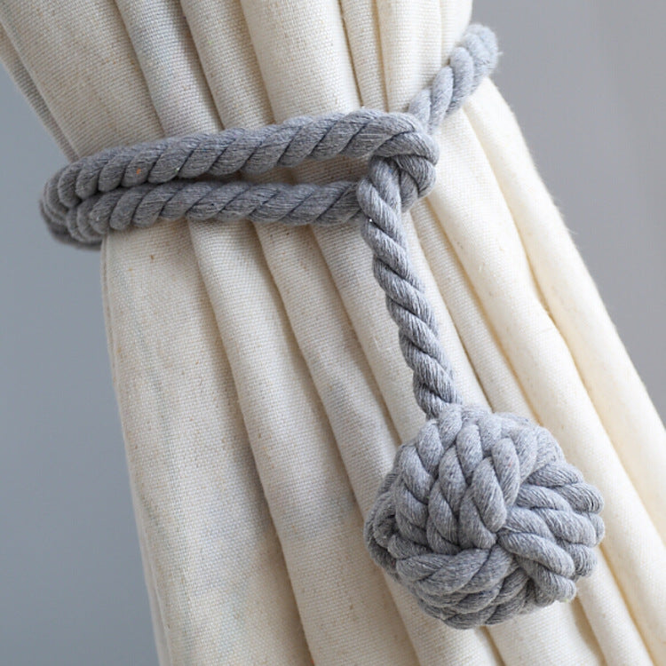 Macramé Gordijnhouders met Houten Stok – Handgeweven Katoenen Tie Backs voor Natuurlijke Boho Stijl | Sansoti