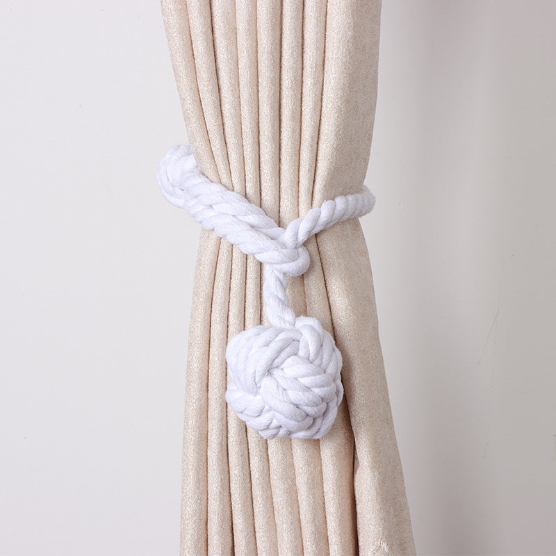 Macramé Gordijnhouders met Houten Stok – Handgeweven Katoenen Tie Backs voor Natuurlijke Boho Stijl | Sansoti