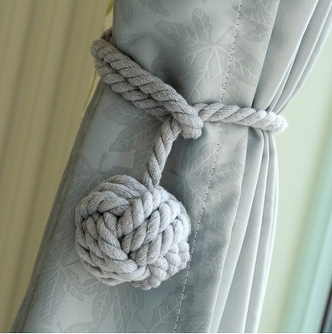 Macramé Gordijnhouders met Houten Stok – Handgeweven Katoenen Tie Backs voor Natuurlijke Boho Stijl | Sansoti