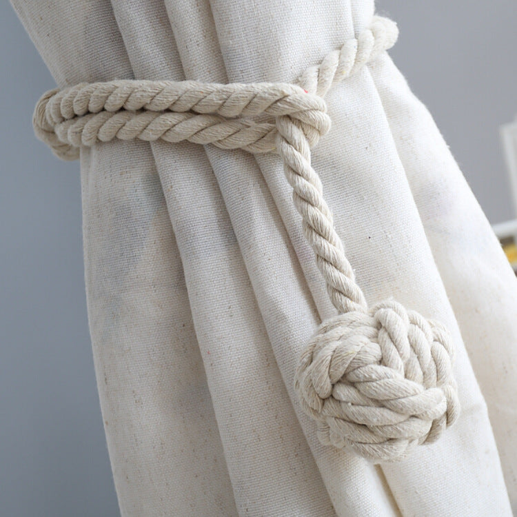 Macramé Gordijnhouders met Houten Stok – Handgeweven Katoenen Tie Backs voor Natuurlijke Boho Stijl | Sansoti