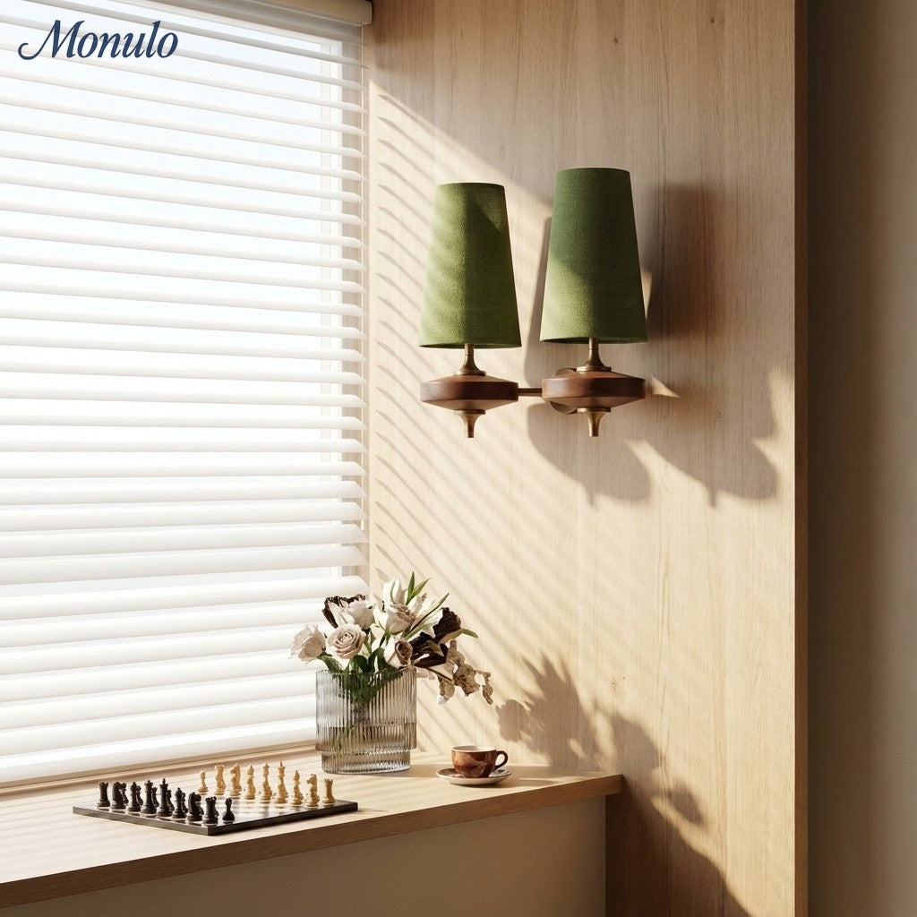 Retro Wandlamp met Stoffen Kap – Vintage Verlichting voor Slaapkamer | Sansoti