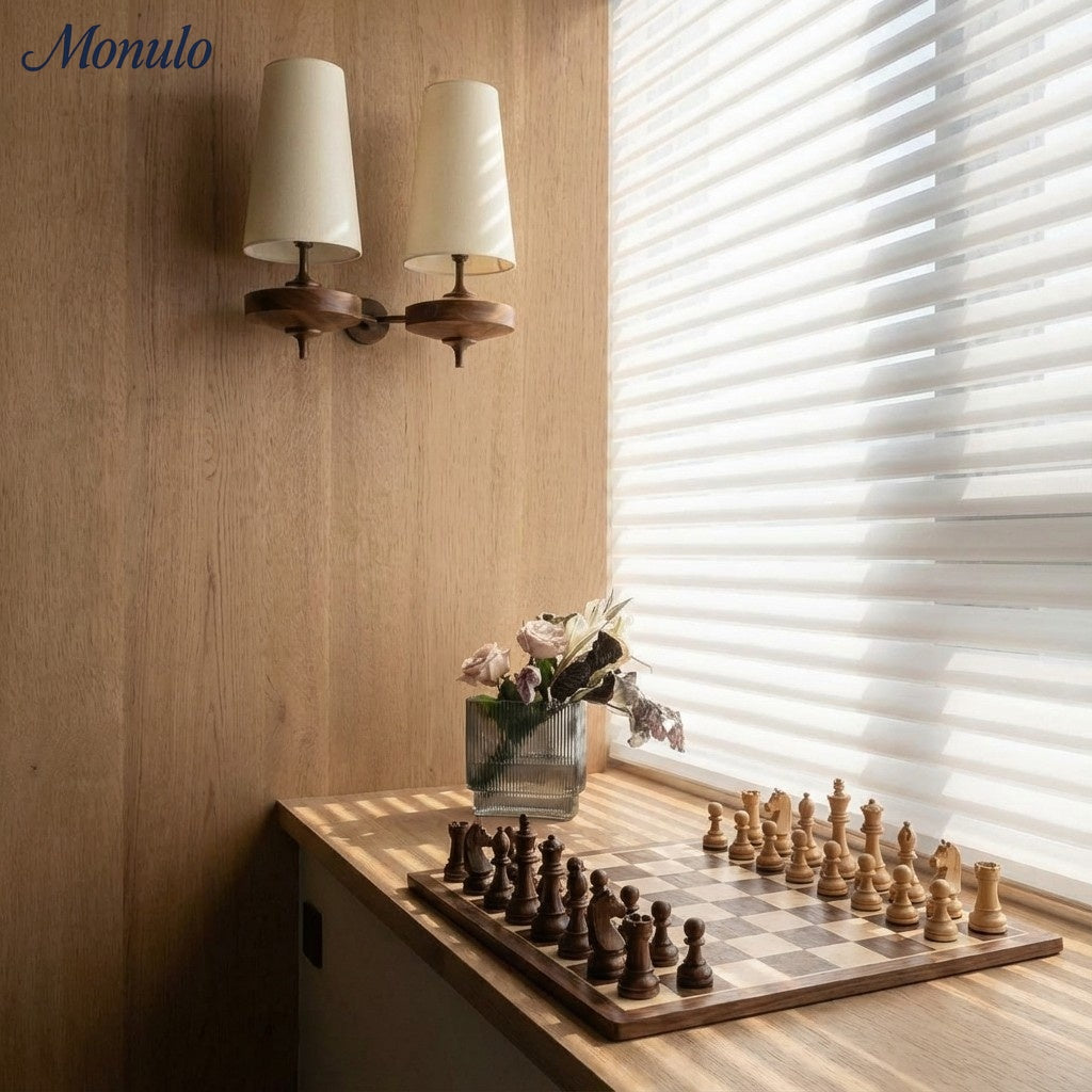 Retro Wandlamp met Stoffen Kap – Vintage Verlichting voor Slaapkamer | Sansoti