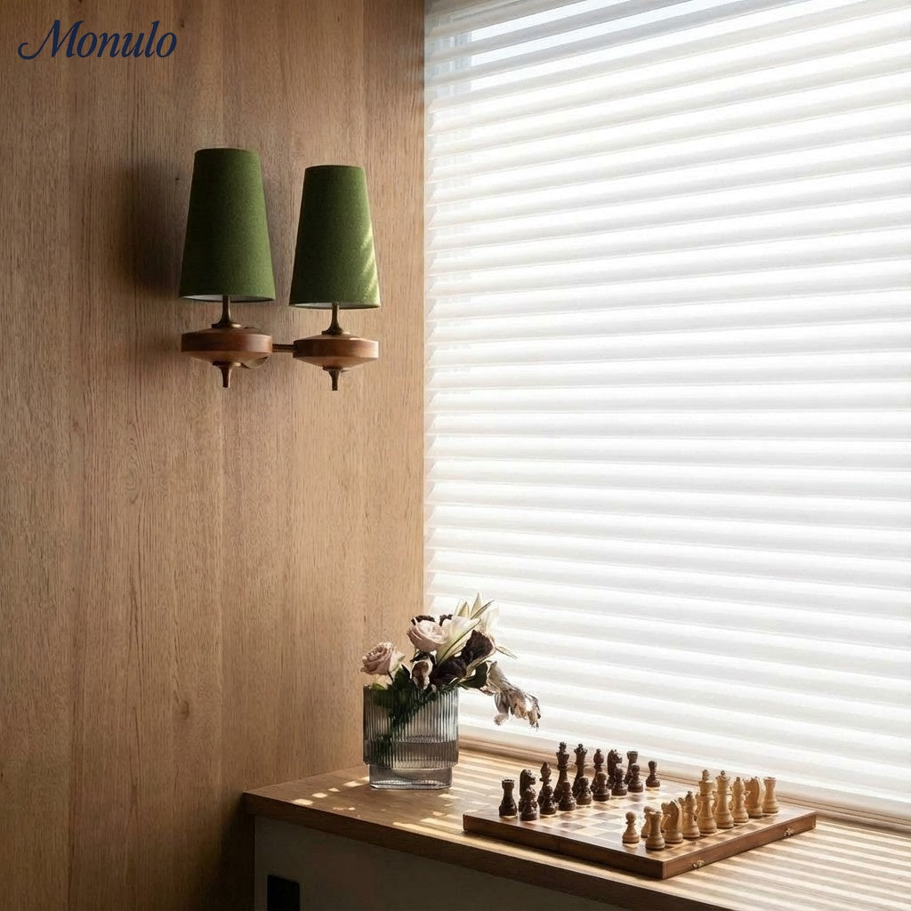 Retro Wandlamp met Stoffen Kap – Vintage Verlichting voor Slaapkamer | Sansoti