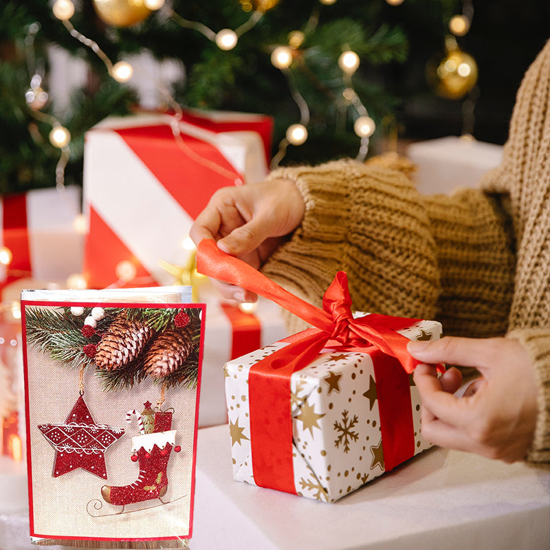 Set musikalischer Weihnachtskarten mit Klang und Lichtern für gemütliche Feiertage Originelle Geschenke Grußkarten | Sansoti