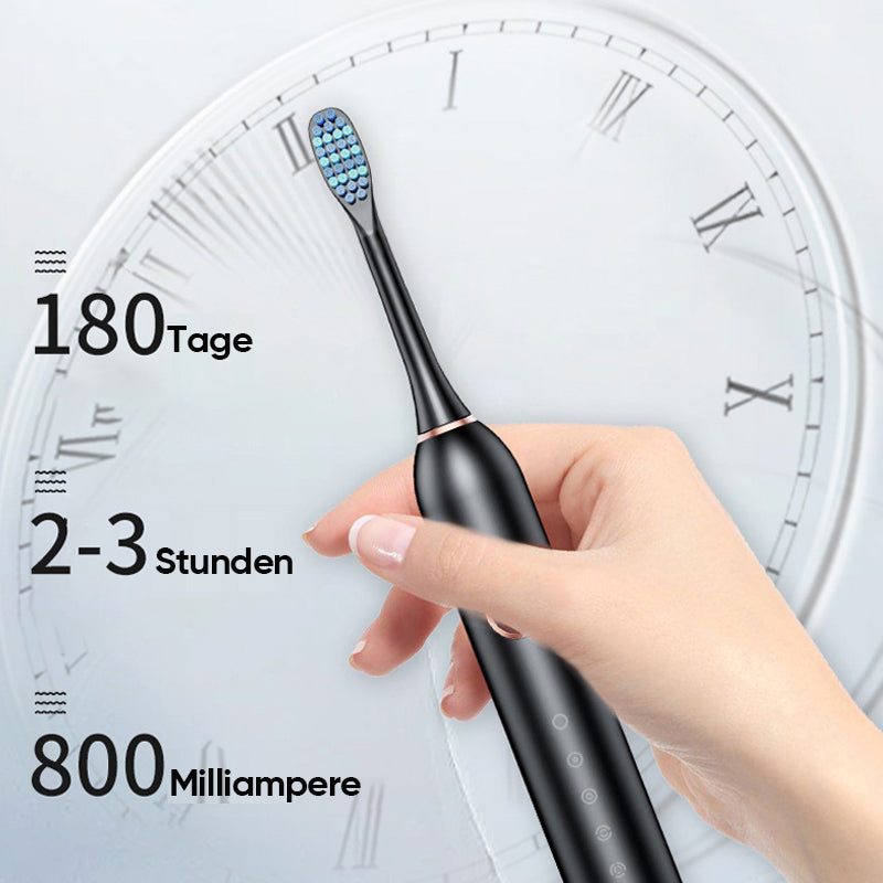 Elektrische Tandenborstel 40.000 Trillingen 6 Poetsmodi IPX7 Waterbestendig Timer Oplaadbaar Wit Zwart Roze | Sansoti