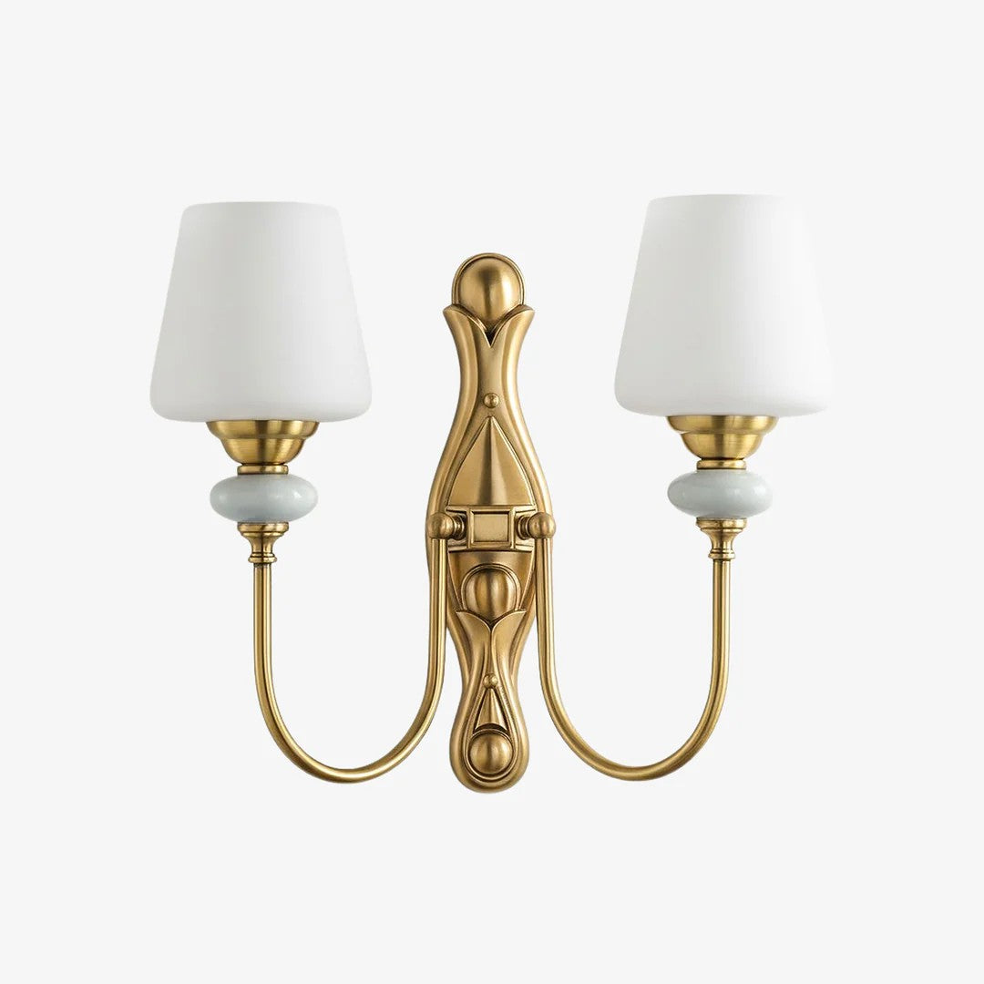 Keramische wandlamp met stoffen kap - 1 of 2 lichtpunten - E27 - diverse kleuren & stijlen | Sansoti