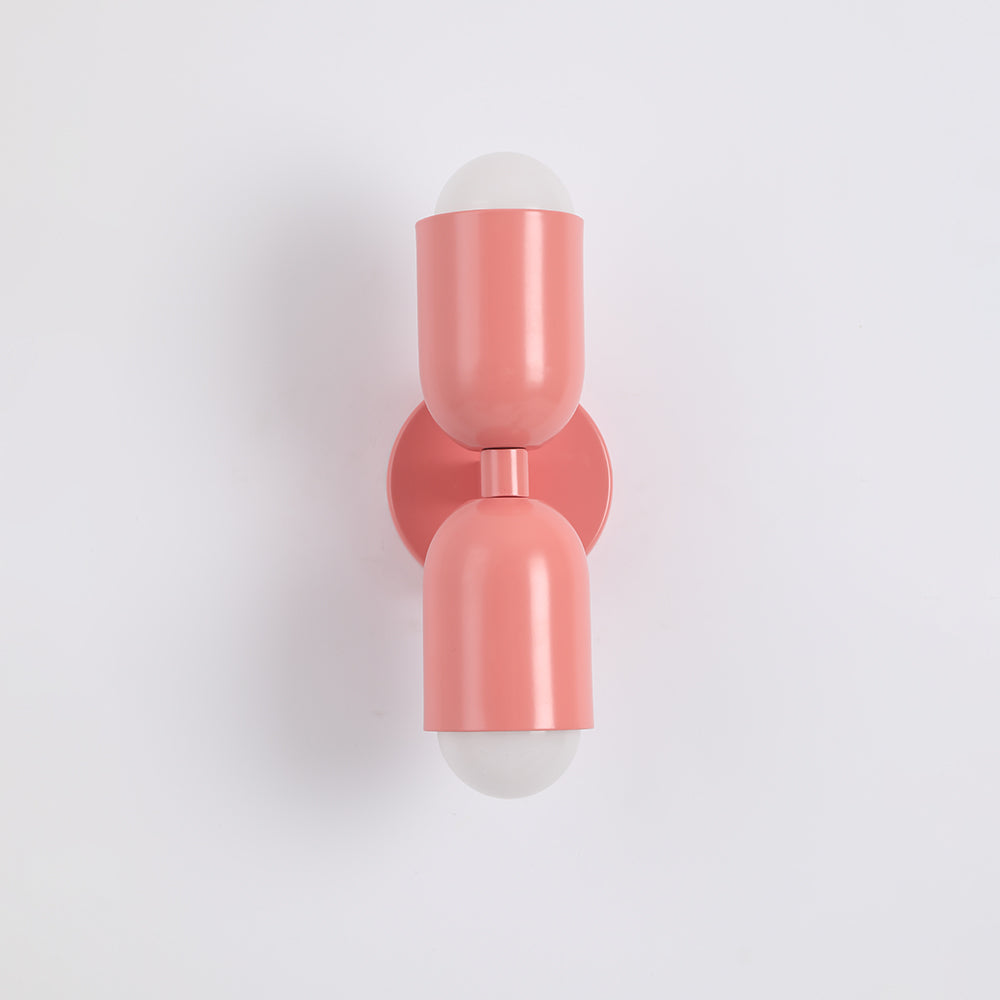 Moderne Metall-Wandleuchte LED Duo mit farbenfrohem pulverbeschichtetem Design für Schlafzimmer und stimmungsvolles Wohnzimmer | Sansoti