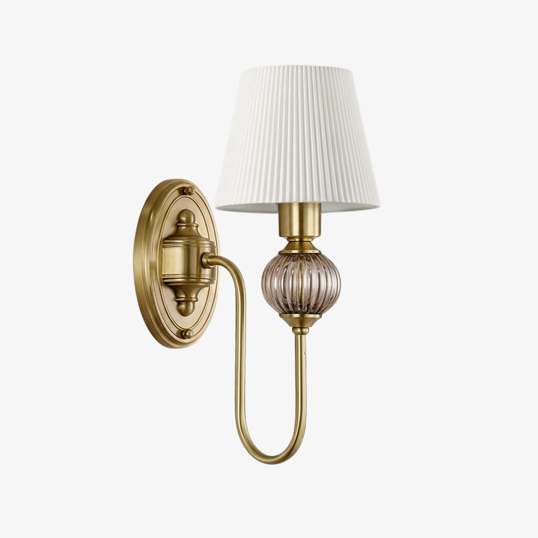 Keramische wandlamp met stoffen kap - 1 of 2 lichtpunten - E27 - diverse kleuren & stijlen | Sansoti