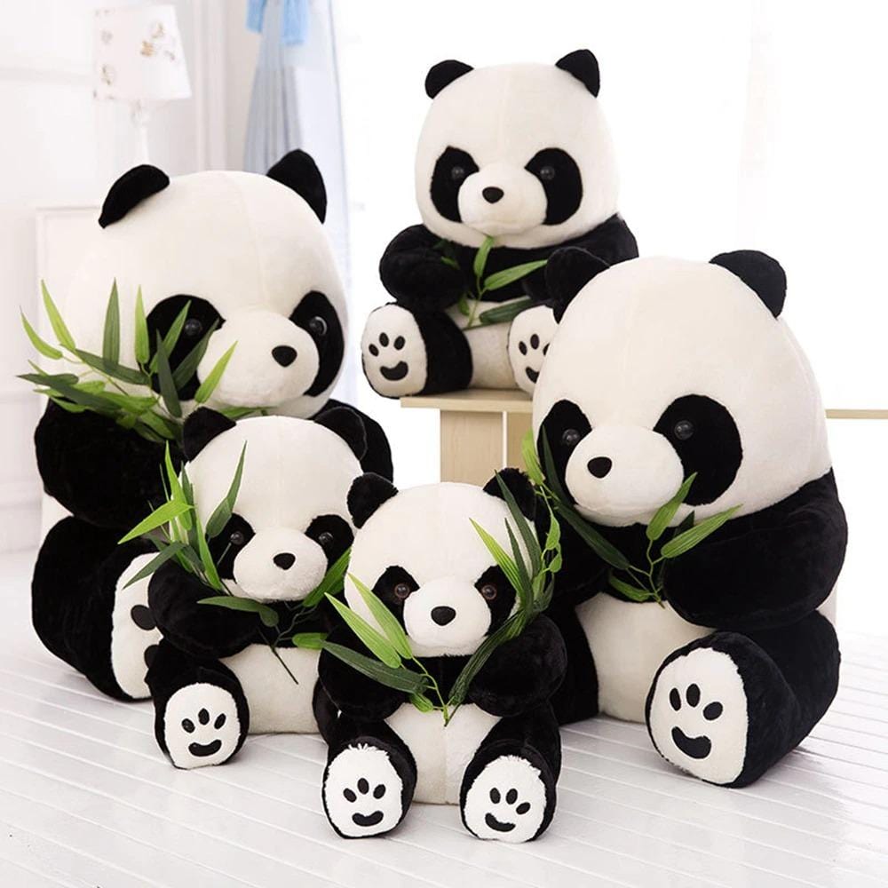 Weicher Plüsch-Panda mit Füllung, Bambusmotiv, Kinderzimmer, Spielzeug, XL, Kinder, Geschenk, Dekoration | Sansoti
