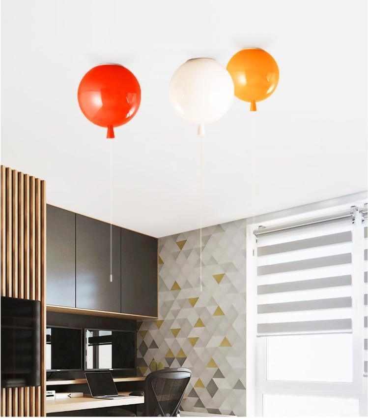 Ballonlampe Deckenleuchte Kunststoff Weiß Blau Rosa Orange Kinderzimmer Wohnzimmer Ø25 Ø30 Ø35cm Hängelampe Verspielter Zugschnur | Restfield