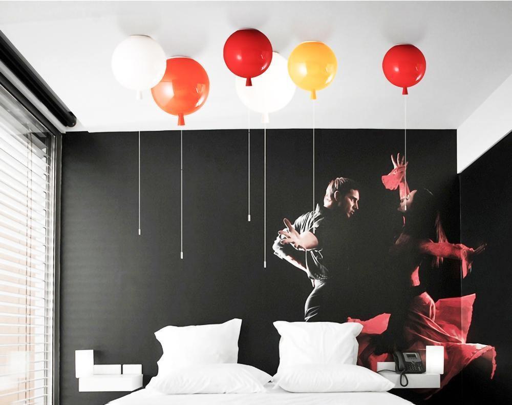 Ballonlampe Deckenleuchte Kunststoff Weiß Blau Rosa Orange Kinderzimmer Wohnzimmer Ø25 Ø30 Ø35cm Hängelampe Verspielter Zugschnur | Restfield