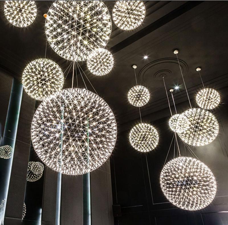 LED Hanglamp Bol Zilver Sfeerverlichting Moderne Lichtbol met Dimbare Lichtpunten Transparante Kristalbol Decoratief Scandinavisch Warm Wit Industrieel Design Interieurlamp | Sansoti