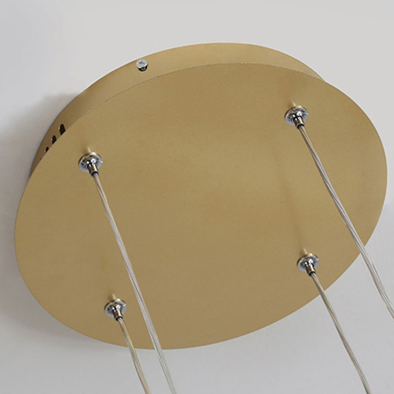 Modern Circular Pendant Light Metal LED Dimmable Black Gold Brown Living Room Dining Room Bedroom Adjustable | Sansoti