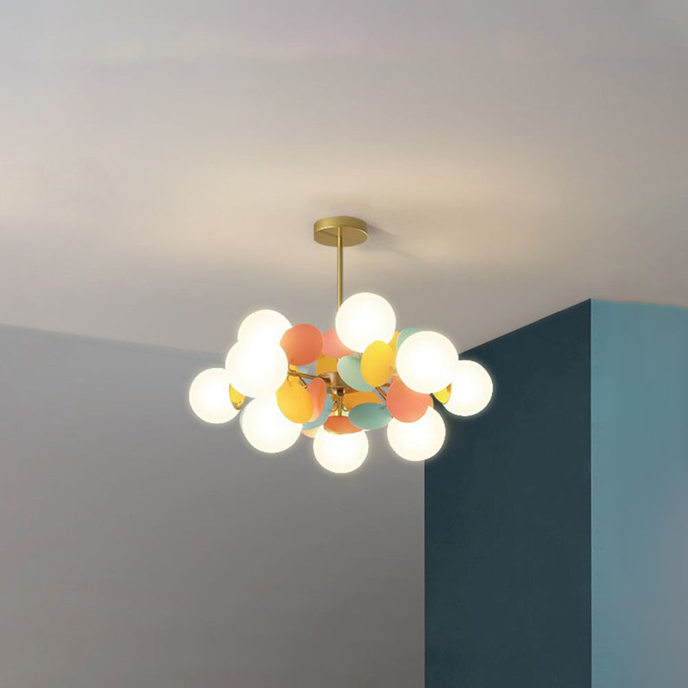 Glas-Kronleuchter mit Acryl-G9-LED-Blütenzweigen, dimmbar, drei Farben, Wohnzimmer, Esszimmer, Deckenbeleuchtung | Sansoti