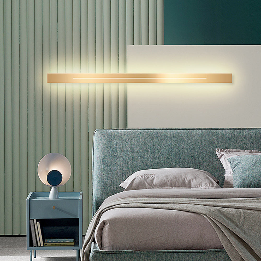 Moderne LED-Wandleuchte, minimalistisches Design, Schlafzimmer, Wohnzimmer, Schwarz-Gold, dimmbar, stimmungsvolle Innenbeleuchtung | Sansoti