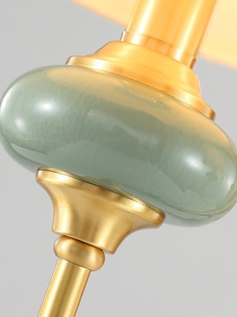 Keramische wandlamp met stoffen kap - 1 of 2 lichtpunten - E27 - diverse kleuren & stijlen | Sansoti