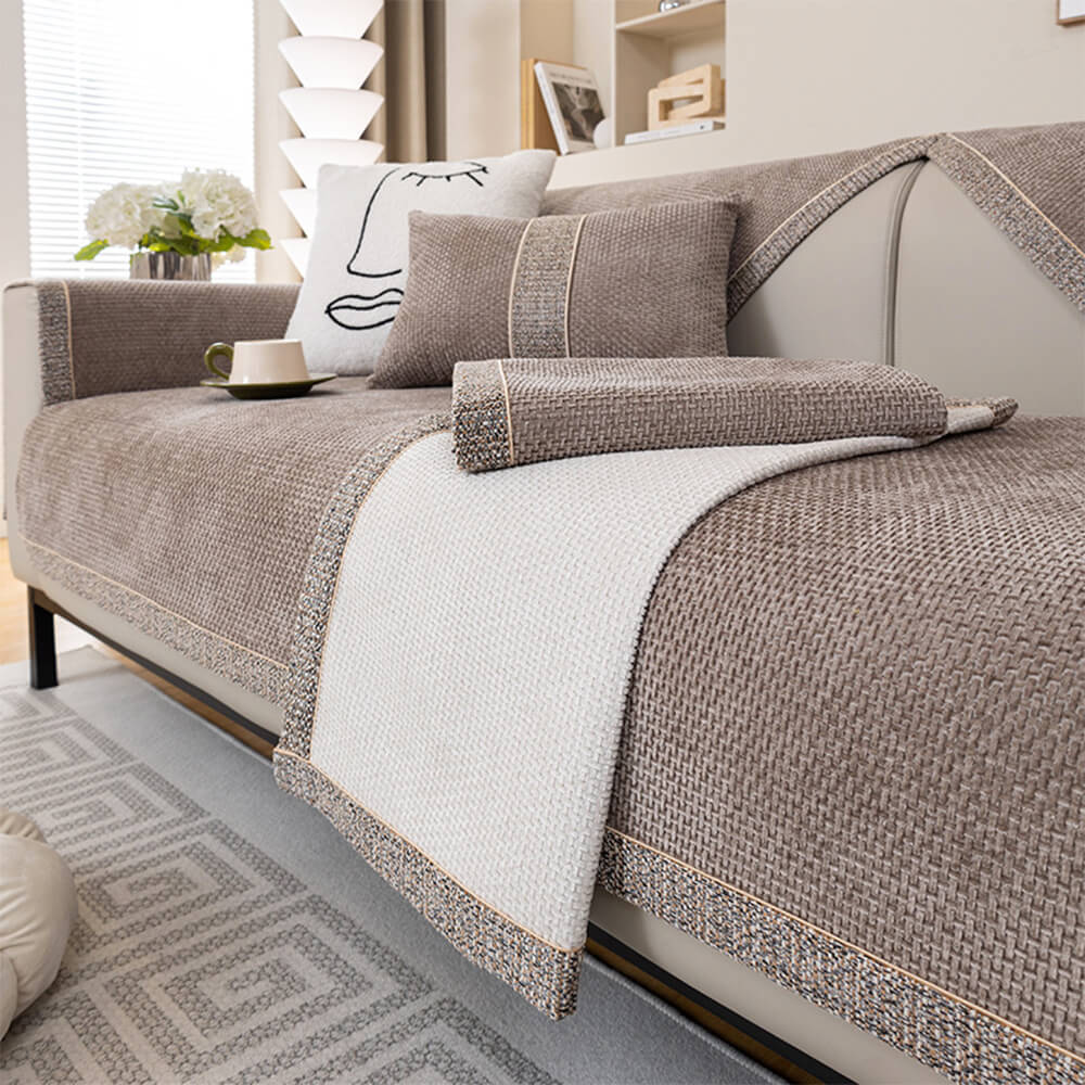 Geweven Chenille Bankhoes met Antislip Tweed Textuur voor Optimale Bescherming van Meubels Bank Sofa | Sansoti