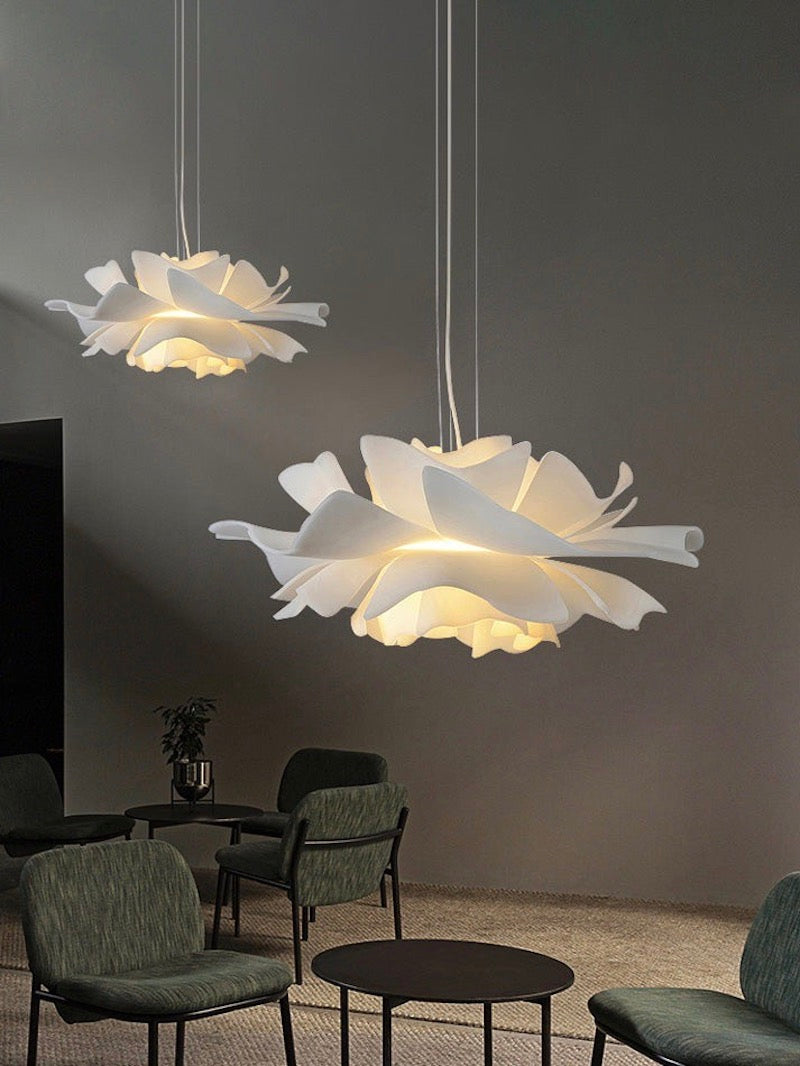 Handgemaakte Acryl Hanglamp Lotus Bloem Wit Scandinavisch Design | Sansoti
