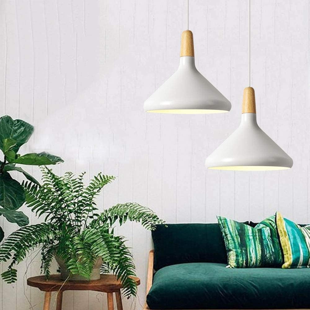 Hanglamp Scandinavisch Aluminium Hout Wit E27 Eettafel Woonkamer Minimalistisch Design Verlichting Keukeneiland | Sansoti
