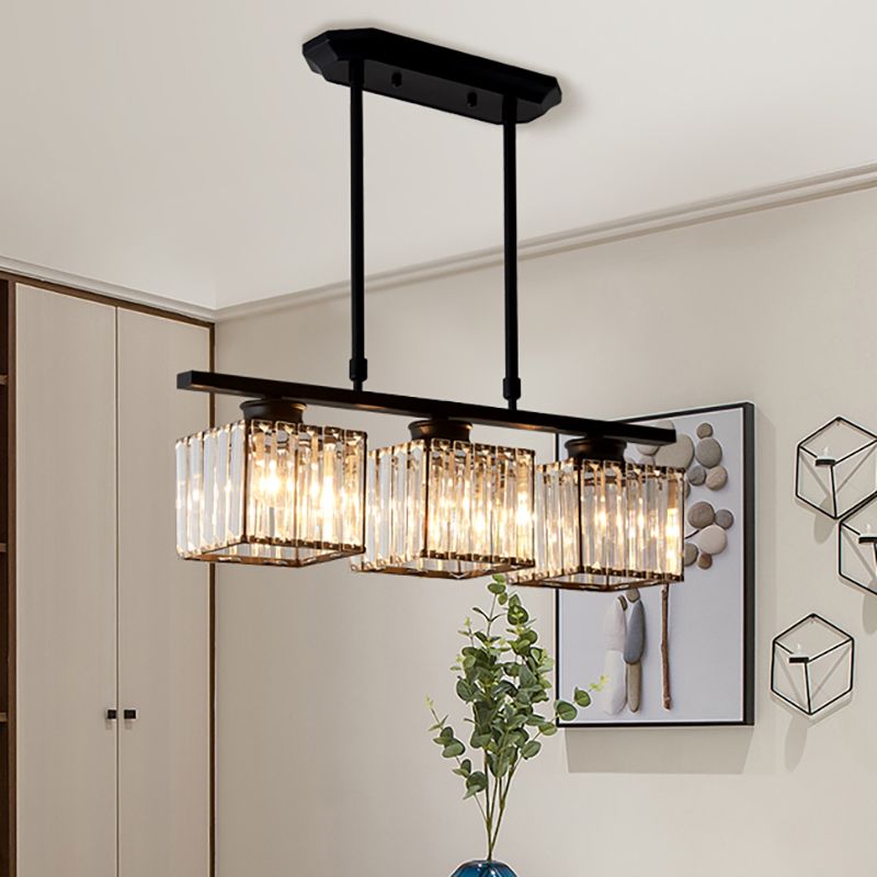 Hanglamp Eettafel Glas Zwart Goud 3 Of 4 Lichts E27 Modern | Sansoti