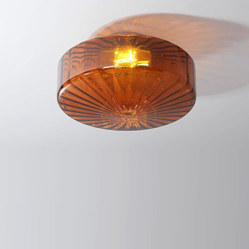 Vintage Geribbeld Glazen Plafondlamp Groen – Klassieke Verlichting voor Eetkamer, Entree & Gang | Sansoti
